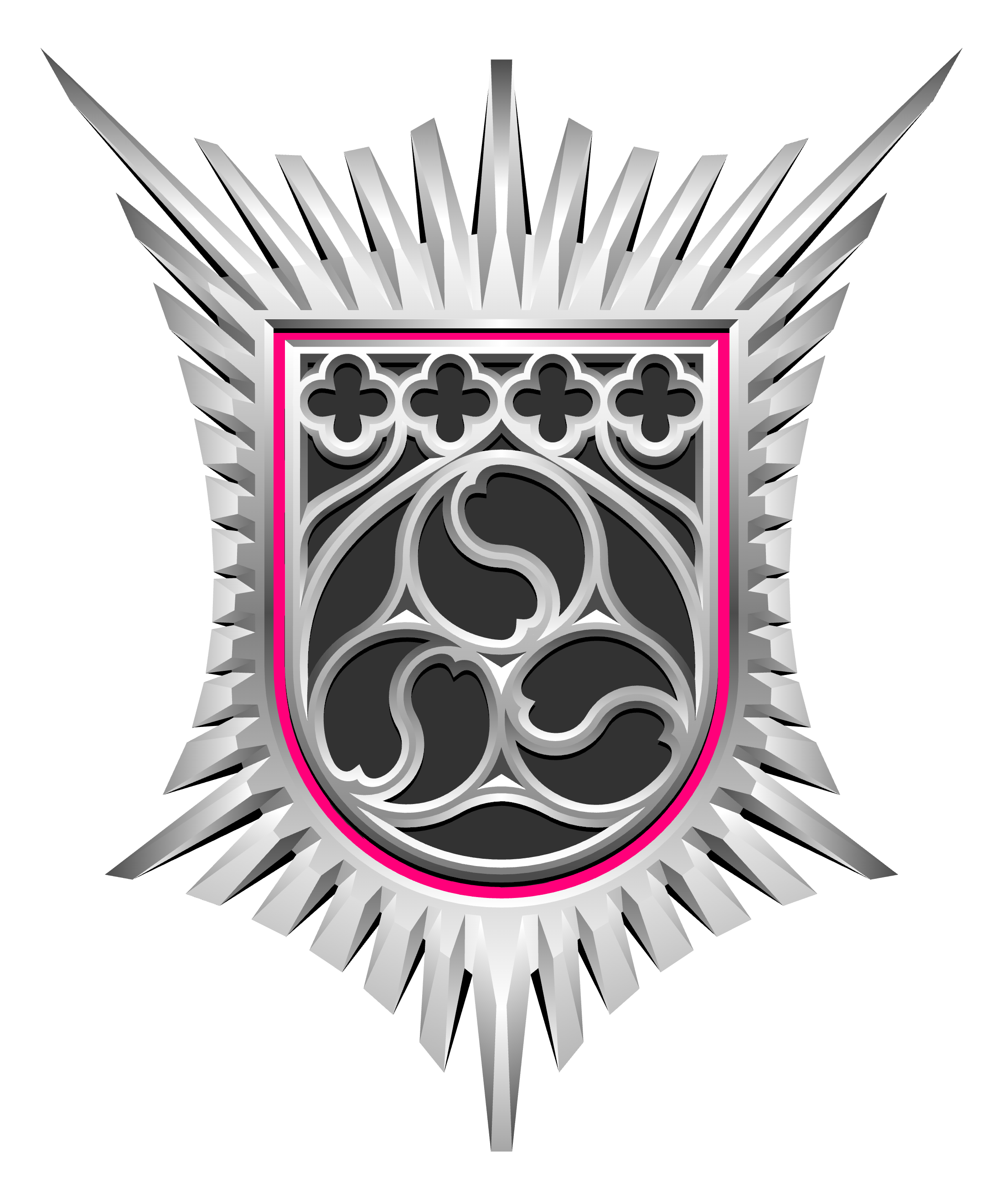 Everlasting Tracery on Onyx and Pink Razor Bordure